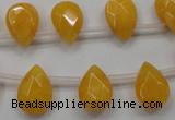 CCN1582 15.5 inches 10*14mm briolette candy jade beads wholesale