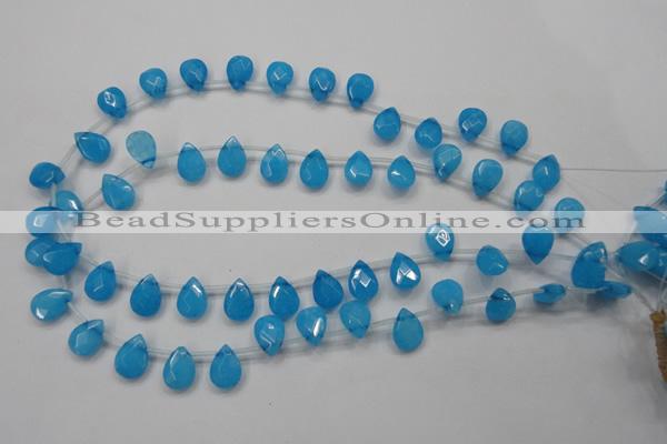 CCN1583 15.5 inches 10*14mm briolette candy jade beads wholesale