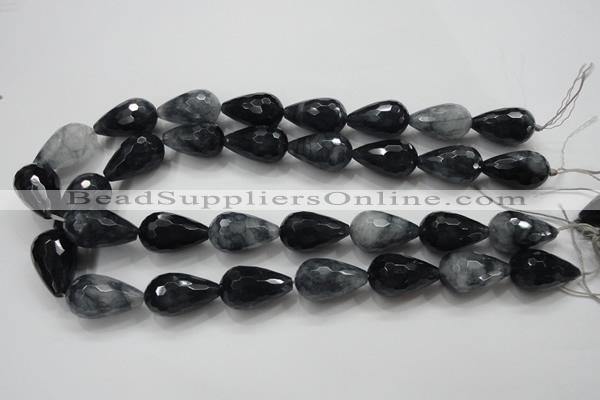 CCN1611 15.5 inches 15*25mm faceted teardrop candy jade beads