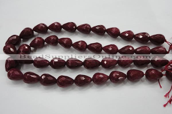 CCN1677 15.5 inches 13*18mm faceted teardrop candy jade beads wholesale