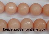 CCN1815 15 inches 14mm faceted round candy jade beads wholesale