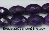 CCN182 15.5 inches 13*18mm faceted rice candy jade beads