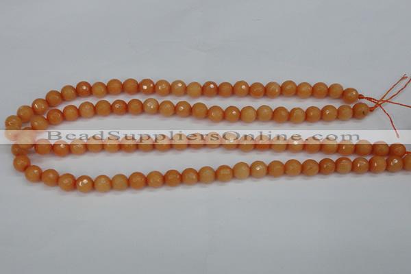 CCN1822 15 inches 8mm faceted round candy jade beads wholesale