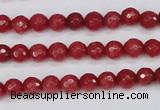 CCN1841 15 inches 6mm faceted round candy jade beads wholesale