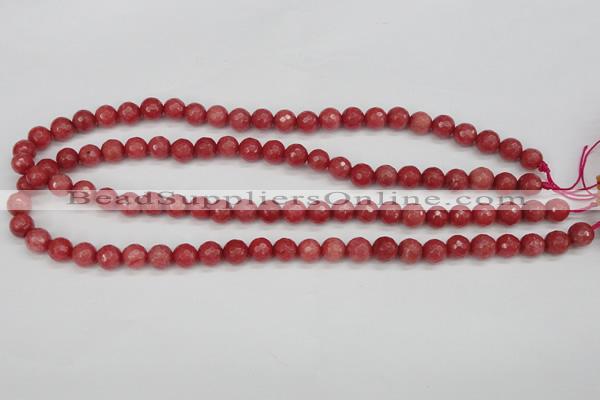 CCN1842 15 inches 8mm faceted round candy jade beads wholesale