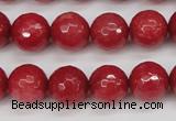 CCN1844 15 inches 12mm faceted round candy jade beads wholesale