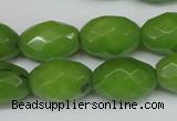 CCN185 15.5 inches 13*18mm faceted rice candy jade beads