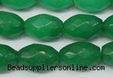 CCN186 15.5 inches 13*18mm faceted rice candy jade beads