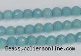 CCN1861 15 inches 6mm faceted round candy jade beads wholesale