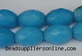 CCN187 15.5 inches 13*18mm faceted rice candy jade beads