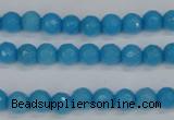 CCN1871 15 inches 6mm faceted round candy jade beads wholesale