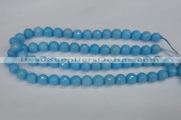 CCN1874 15 inches 12mm faceted round candy jade beads wholesale