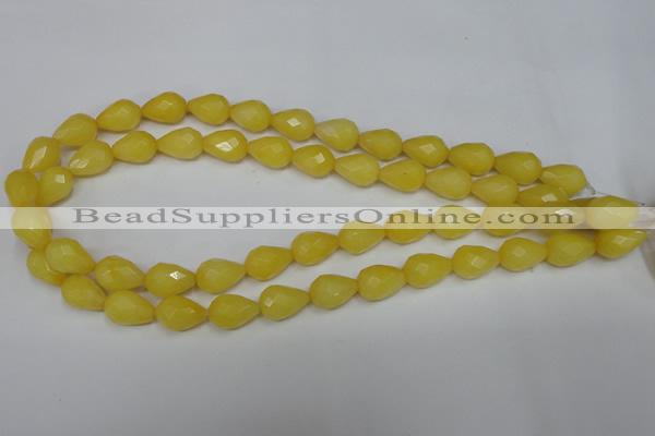 CCN190 15.5 inches 10*14mm faceted teardrop candy jade beads