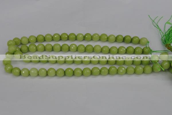 CCN1903 15 inches 10mm faceted round candy jade beads wholesale