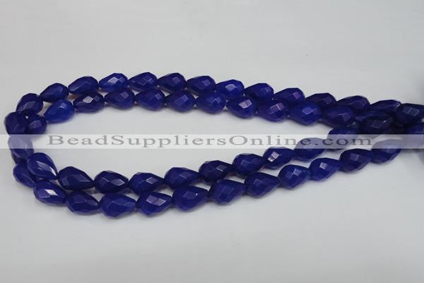 CCN192 15.5 inches 10*14mm faceted teardrop candy jade beads