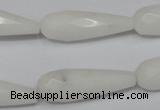 CCN197 15.5 inches 10*30mm faceted teardrop candy jade beads