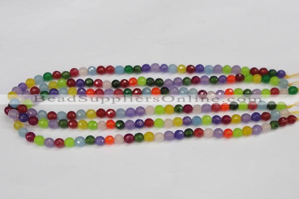 CCN1981 15 inches 6mm faceted round candy jade beads wholesale