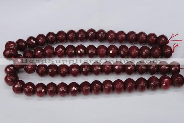 CCN1994 15 inches 12*16mm faceted rondelle candy jade beads wholesale