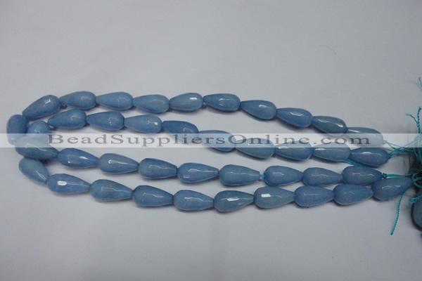 CCN2144 15.5 inches 10*20mm faceted teardrop candy jade beads