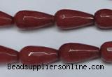 CCN2149 15.5 inches 10*20mm faceted teardrop candy jade beads