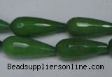 CCN2151 15.5 inches 10*25mm faceted teardrop candy jade beads