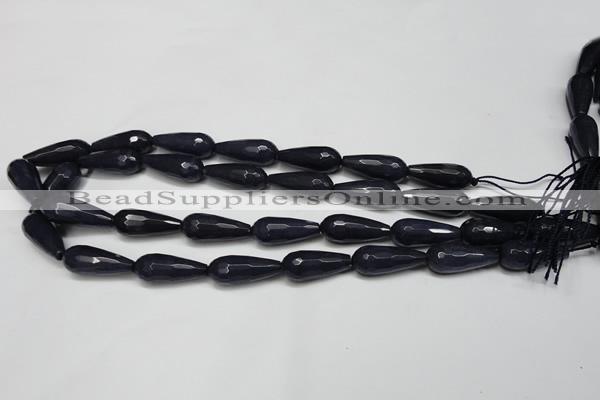 CCN2153 15.5 inches 10*25mm faceted teardrop candy jade beads