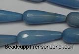 CCN2160 15.5 inches 10*30mm faceted teardrop candy jade beads