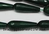 CCN2163 15.5 inches 10*30mm faceted teardrop candy jade beads