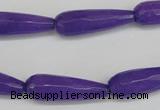 CCN2170 15.5 inches 8*25mm faceted teardrop candy jade beads