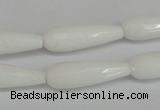 CCN2176 15.5 inches 8*25mm faceted teardrop candy jade beads