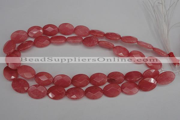 CCN2218 15.5 inches 15*20mm faceted oval candy jade beads