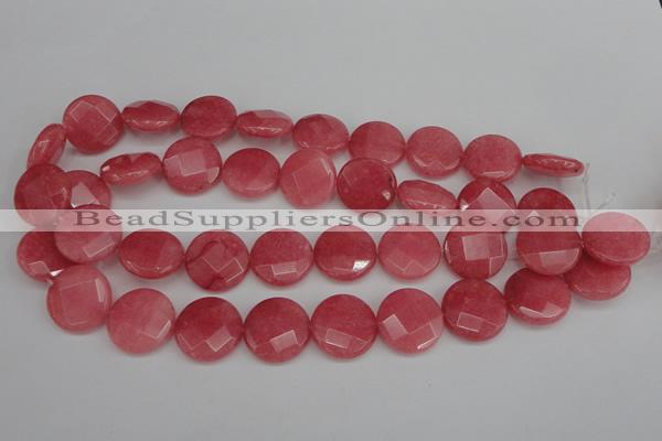 CCN2235 15.5 inches 20mm faceted coin candy jade beads wholesale