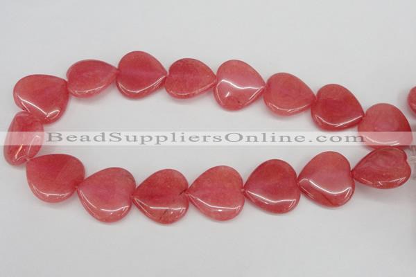 CCN2242 15.5 inches 25*25mm heart candy jade beads wholesale