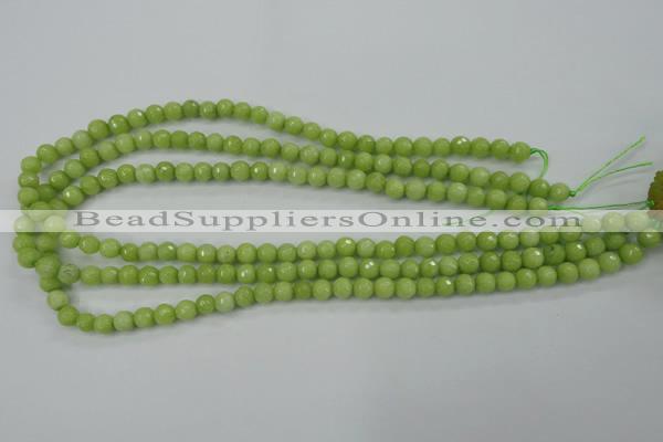 CCN2271 15.5 inches 6mm faceted round candy jade beads wholesale