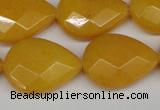 CCN2326 15.5 inches 18*25mm faceted flat teardrop candy jade beads