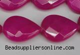 CCN2327 15.5 inches 18*25mm faceted flat teardrop candy jade beads