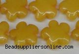 CCN2340 15.5 inches 20mm carved flower candy jade beads wholesale