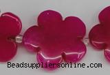 CCN2352 15.5 inches 30mm carved flower candy jade beads wholesale