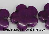 CCN2355 15.5 inches 30mm carved flower candy jade beads wholesale