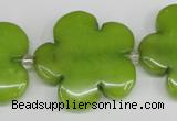 CCN2356 15.5 inches 30mm carved flower candy jade beads wholesale