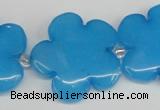 CCN2358 15.5 inches 30mm carved flower candy jade beads wholesale