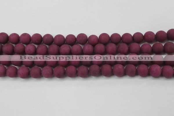 CCN2405 15.5 inches 4mm round matte candy jade beads wholesale