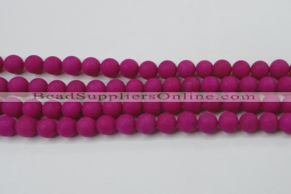 CCN2424 15.5 inches 6mm round matte candy jade beads wholesale