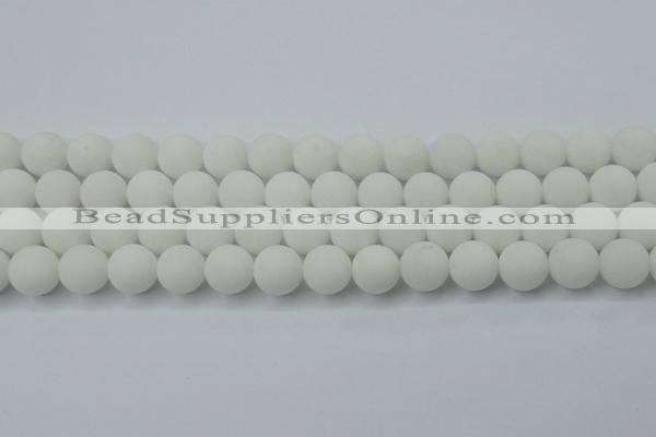 CCN2480 15.5 inches 12mm round matte candy jade beads wholesale