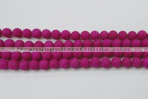 CCN2484 15.5 inches 12mm round matte candy jade beads wholesale