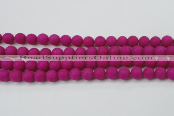 CCN2504 15.5 inches 14mm round matte candy jade beads wholesale