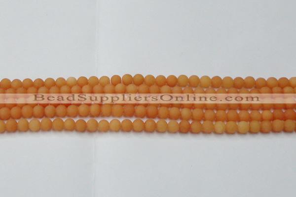 CCN2515 15.5 inches 4mm round matte candy jade beads wholesale