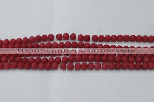 CCN2530 15.5 inches 6mm round matte candy jade beads wholesale