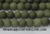 CCN2543 15.5 inches 4mm round matte candy jade beads wholesale