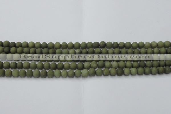 CCN2543 15.5 inches 4mm round matte candy jade beads wholesale